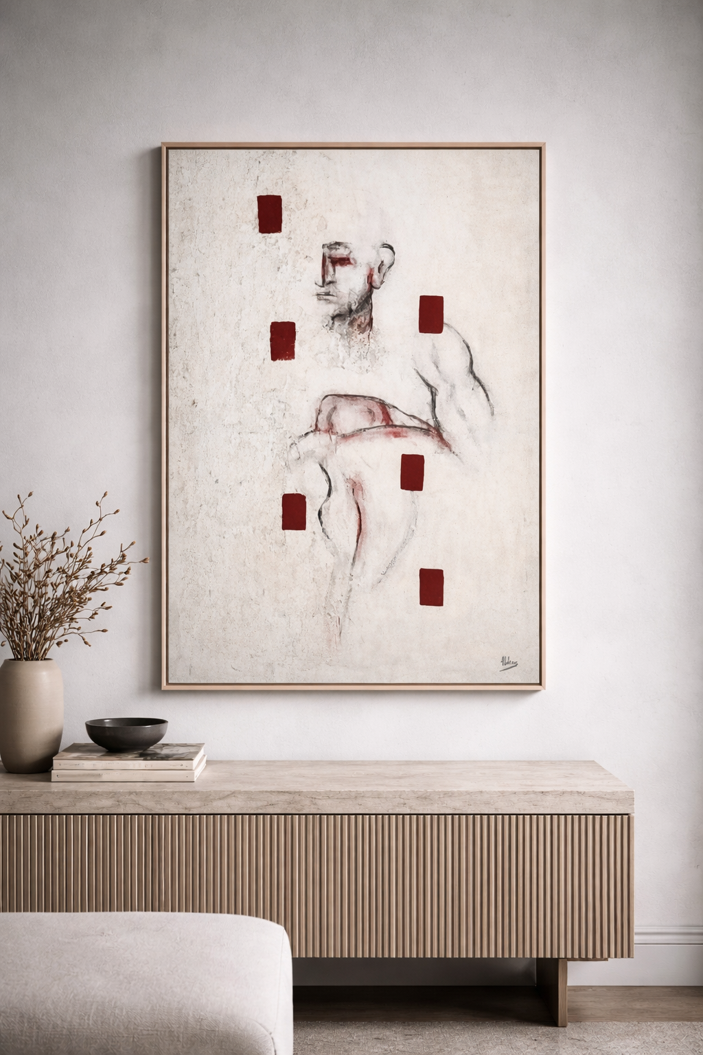 Dolors Aldama artwork in a minimal gallery